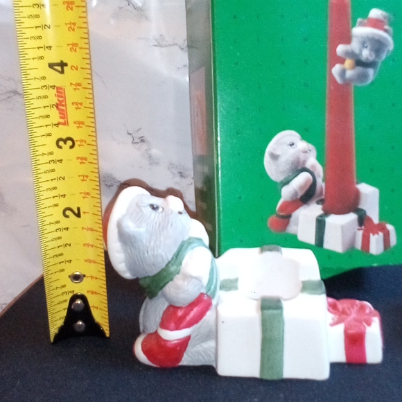 Vintage Holiday Cats Candle Climber Porcelain Candle Holder by Giftco - Picture 3 of 6